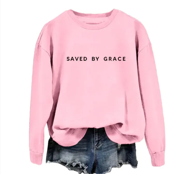 Saved by Grace Faith-Inspired Pullover Sweatshirt