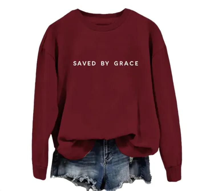 Saved by Grace Faith-Inspired Pullover Sweatshirt