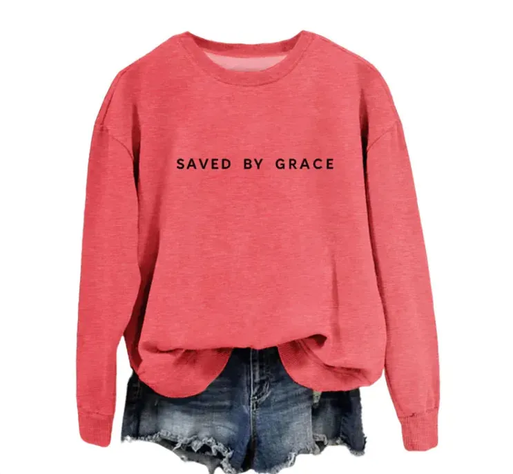 Saved by Grace Faith-Inspired Pullover Sweatshirt