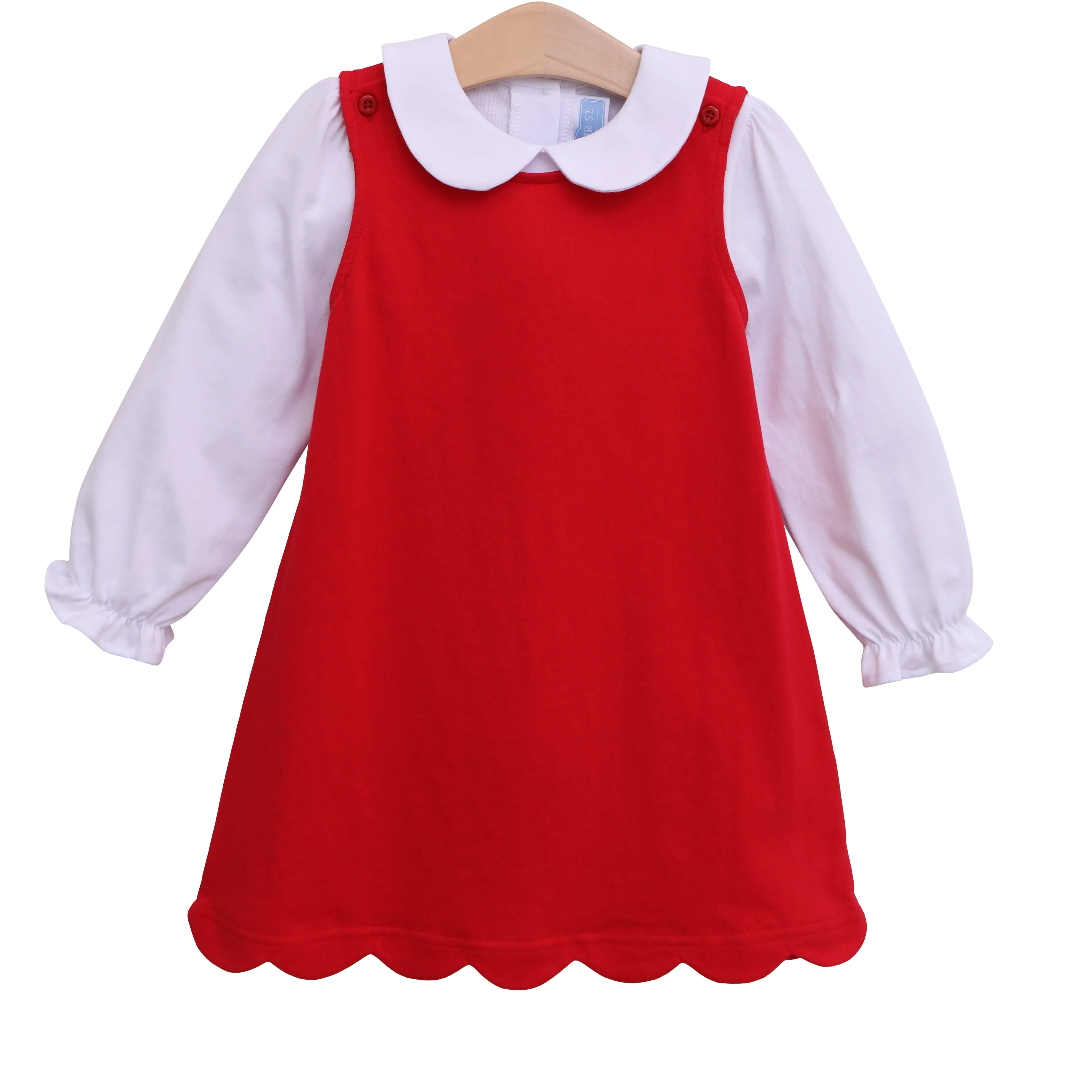 Scalloped Jumper- Red