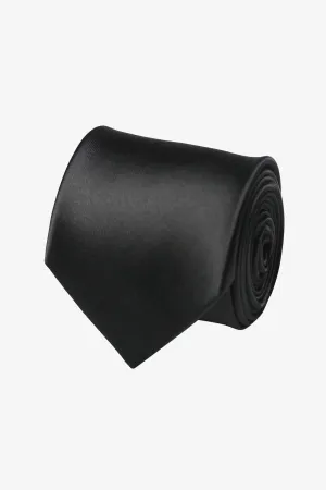 Silk Tie Slim - Black Plain