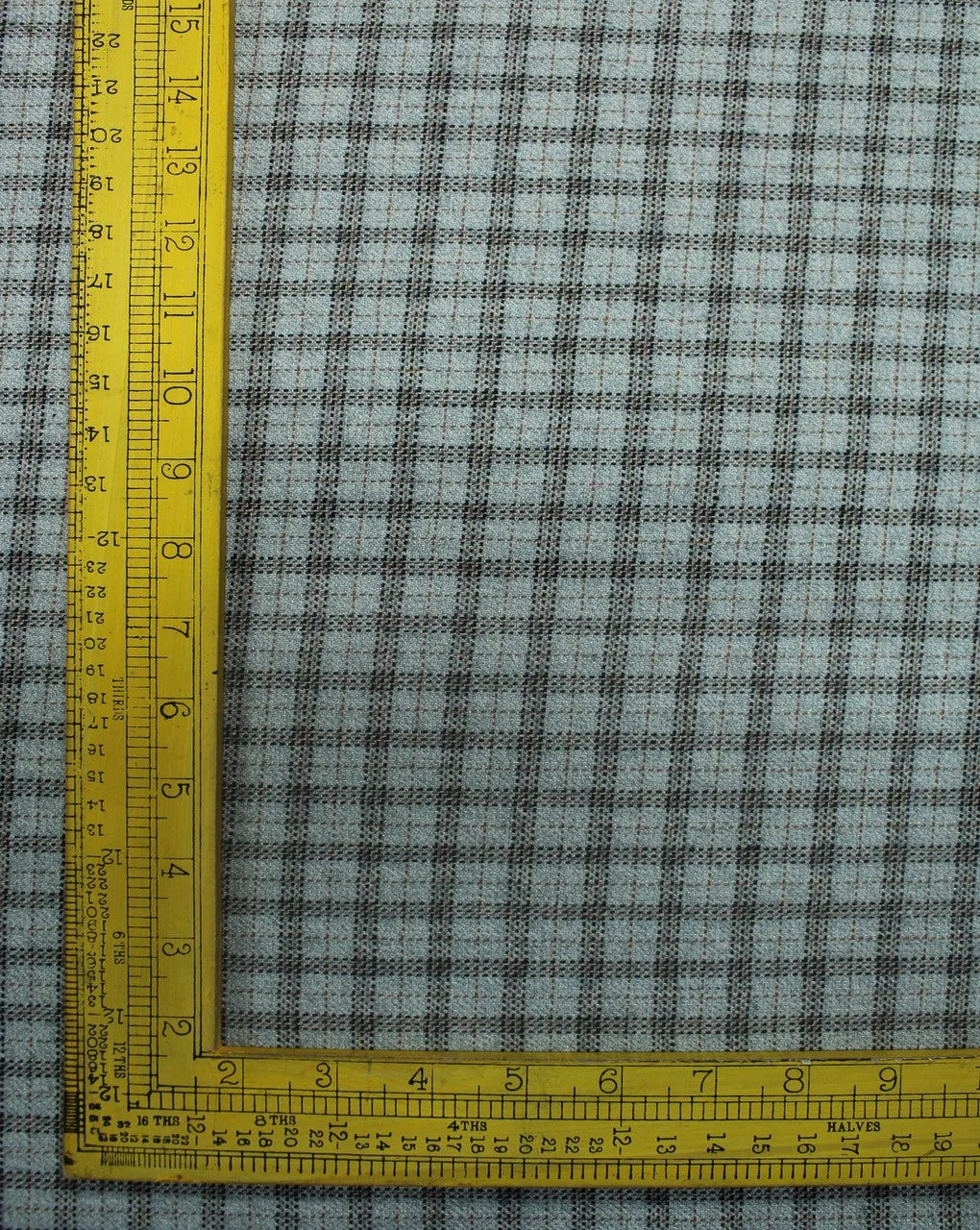 Silver And Black Checks Woolen Tweed Fabric