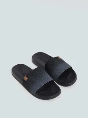 SOLEPLAY Black & Grey Knitted Slides