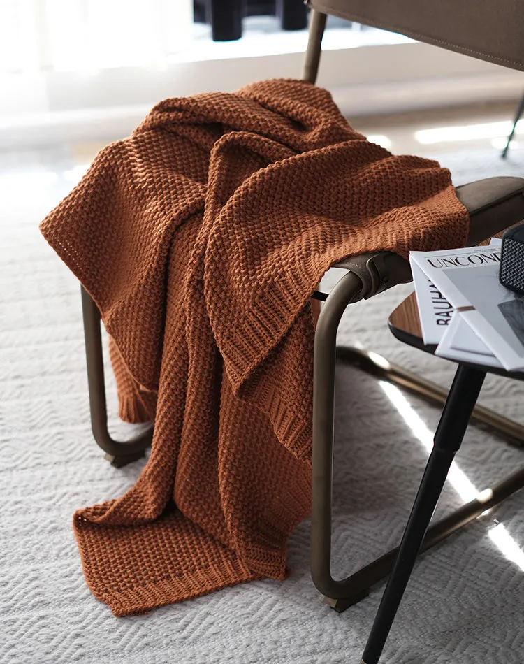 Solid Color Knitted Blanket