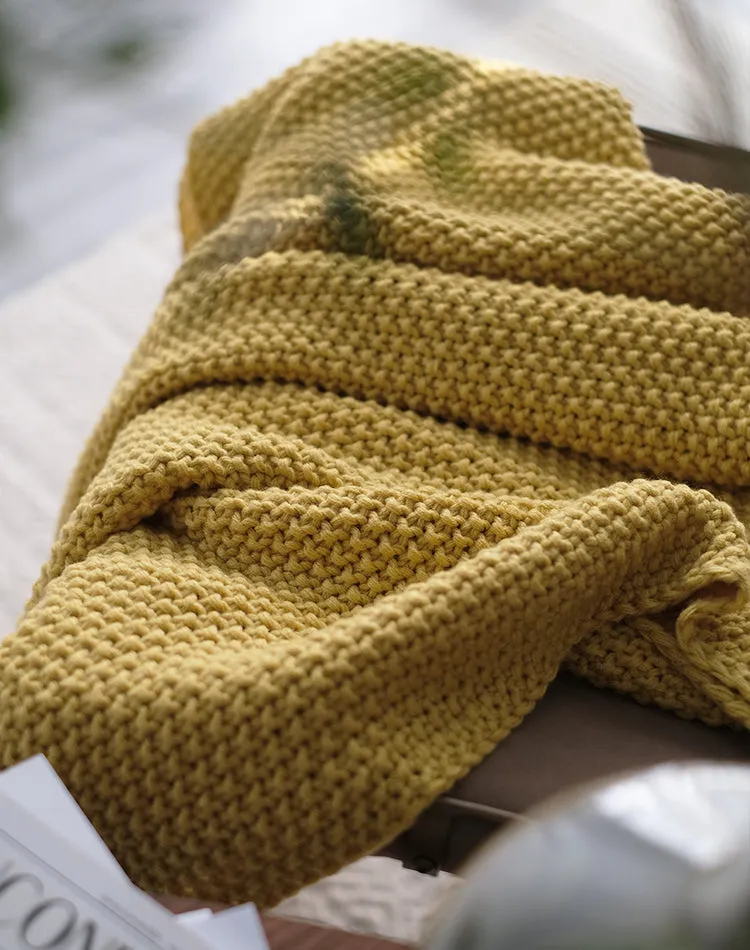 Solid Color Knitted Blanket