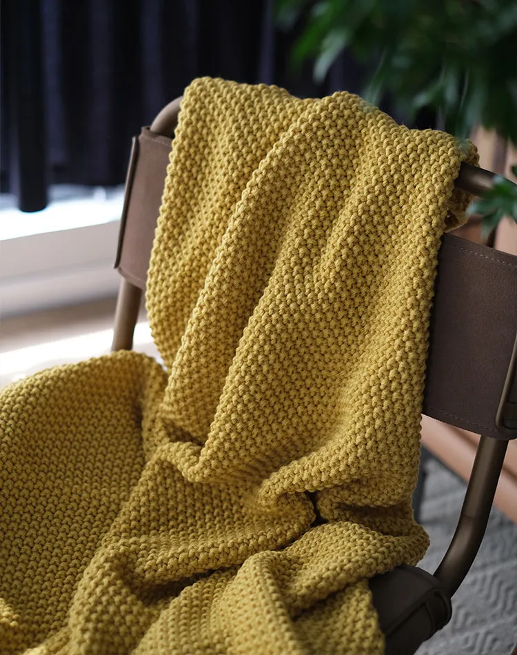 Solid Color Knitted Blanket