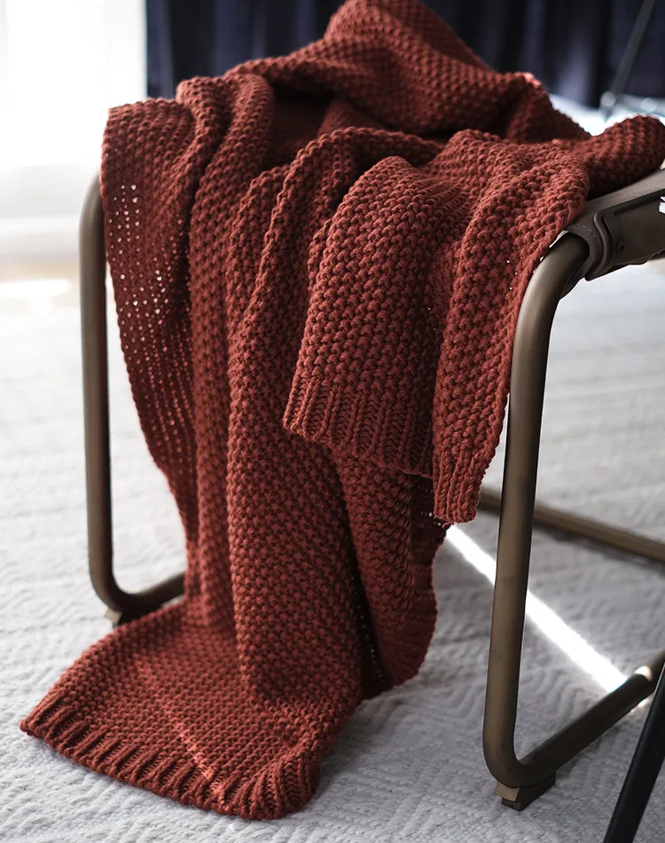 Solid Color Knitted Blanket