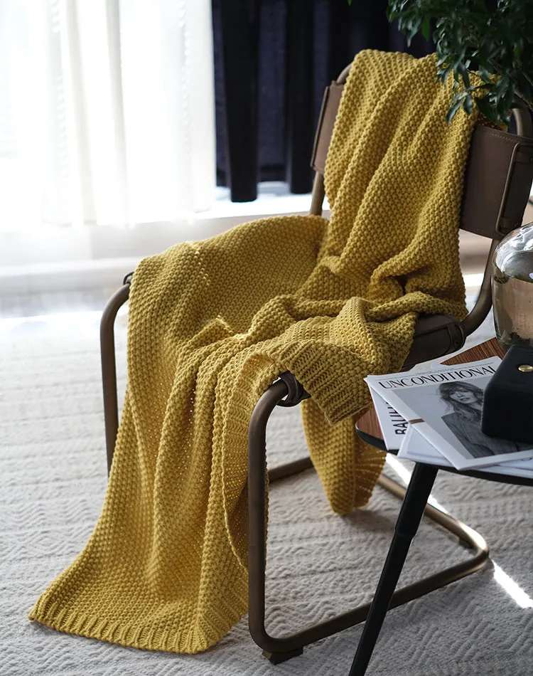 Solid Color Knitted Blanket