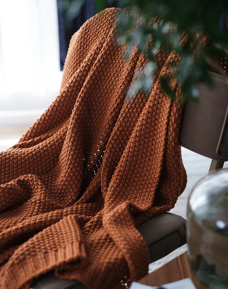 Solid Color Knitted Blanket