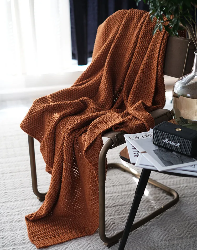 Solid Color Knitted Blanket