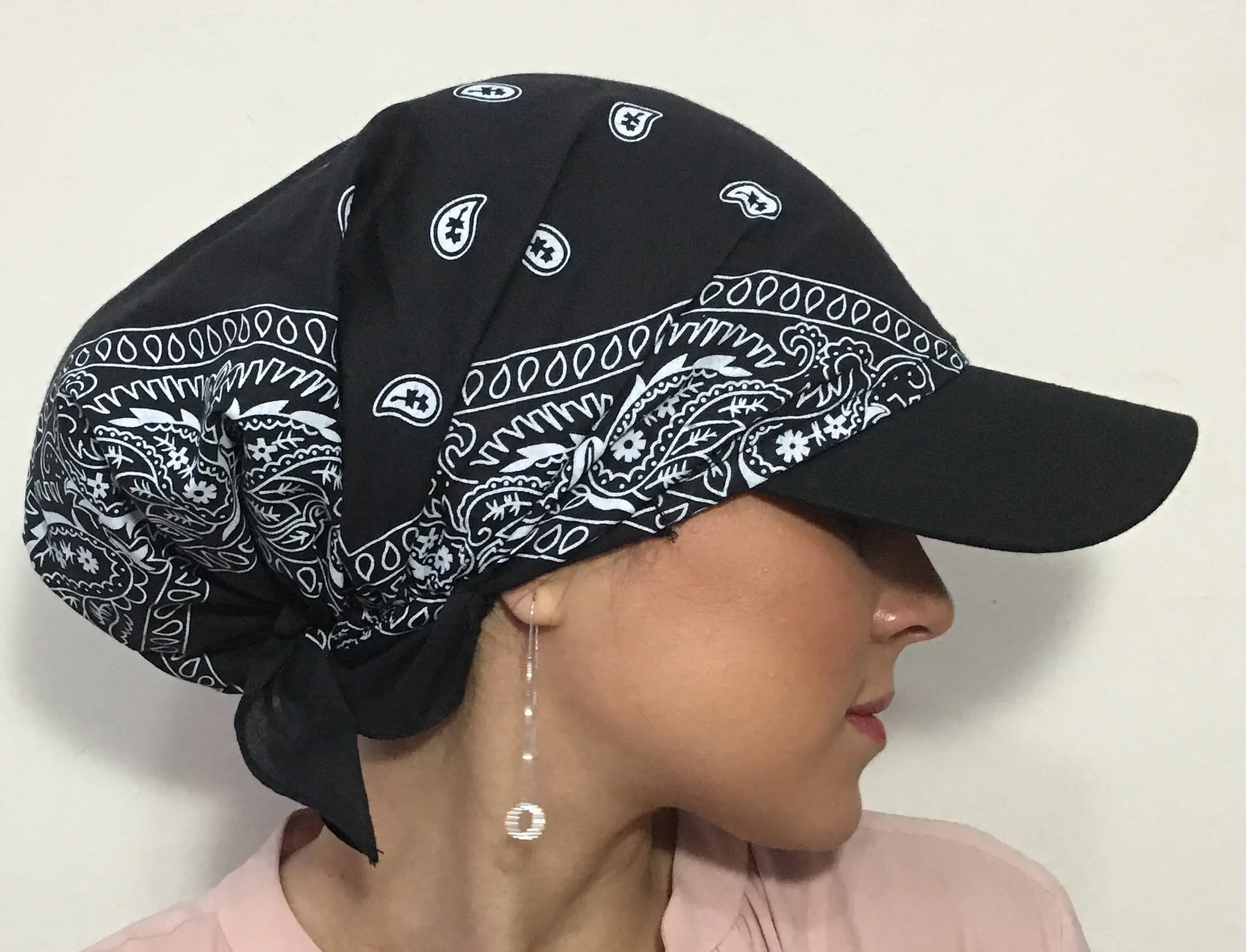 Sun Shade Essential Weekend  Pre-Tied Sun Visor With Cotton Bandana Back | Baseball Cap Visor Scarf Mix