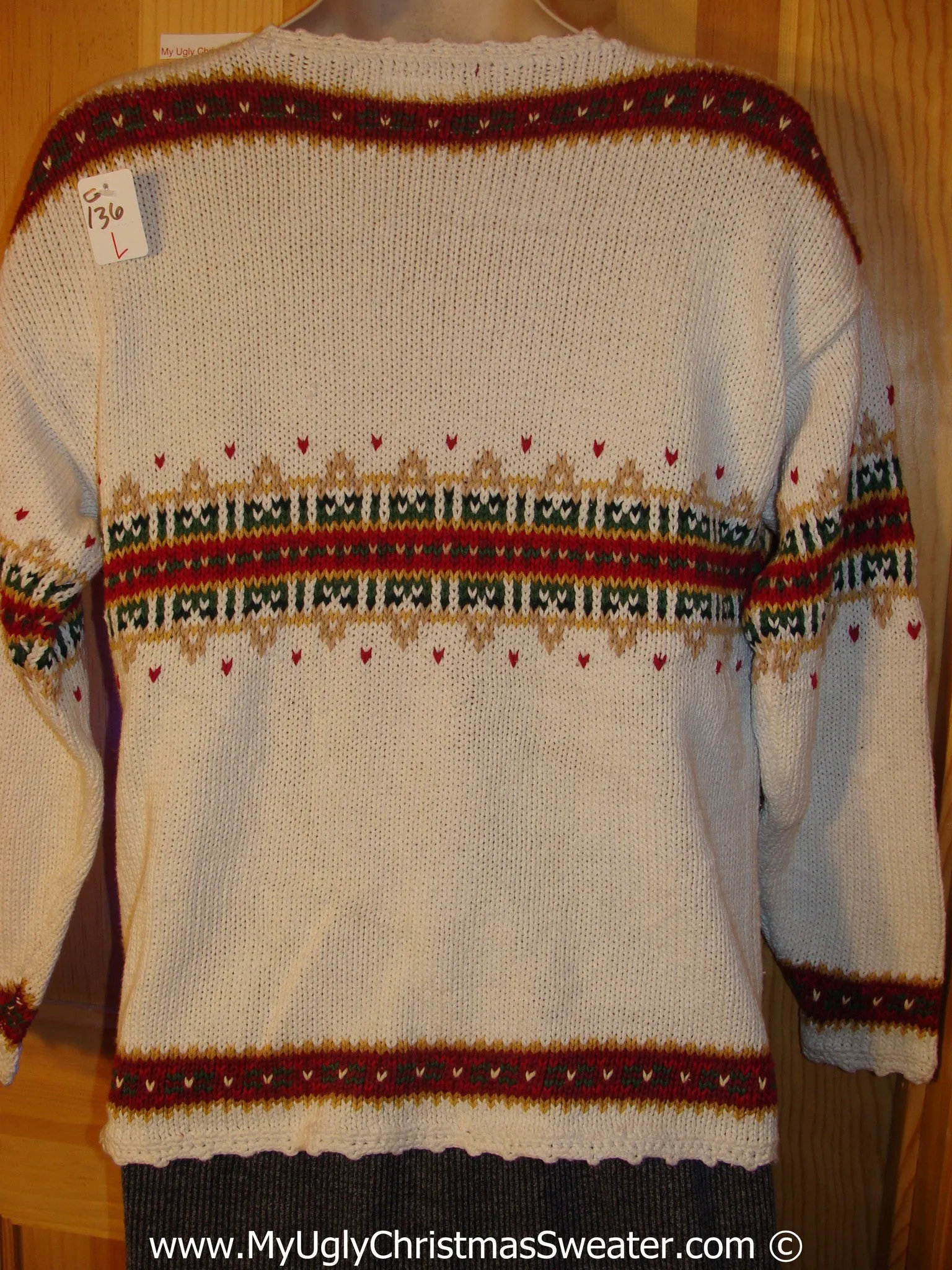 Tacky 80s Xmas Sweater with Lights 2sided Design (g136)