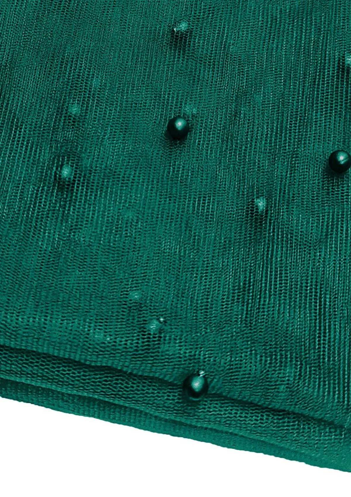 Teal Green 60" Net Fashion Studded Pearl Beaded Bridal Fabric Decoration/craft/dress/scarf