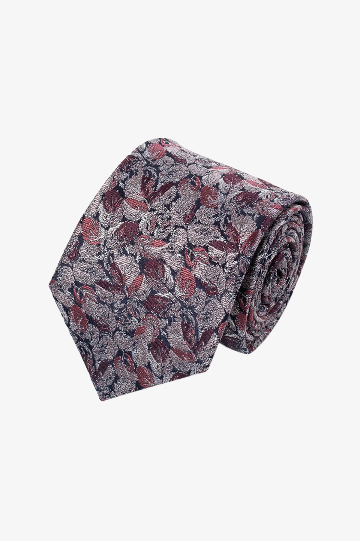 Tie - Silk red flower design