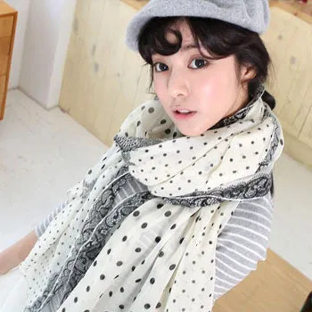 Trendy  Blue and White Porcelain Style Fashion Scarf Shawl