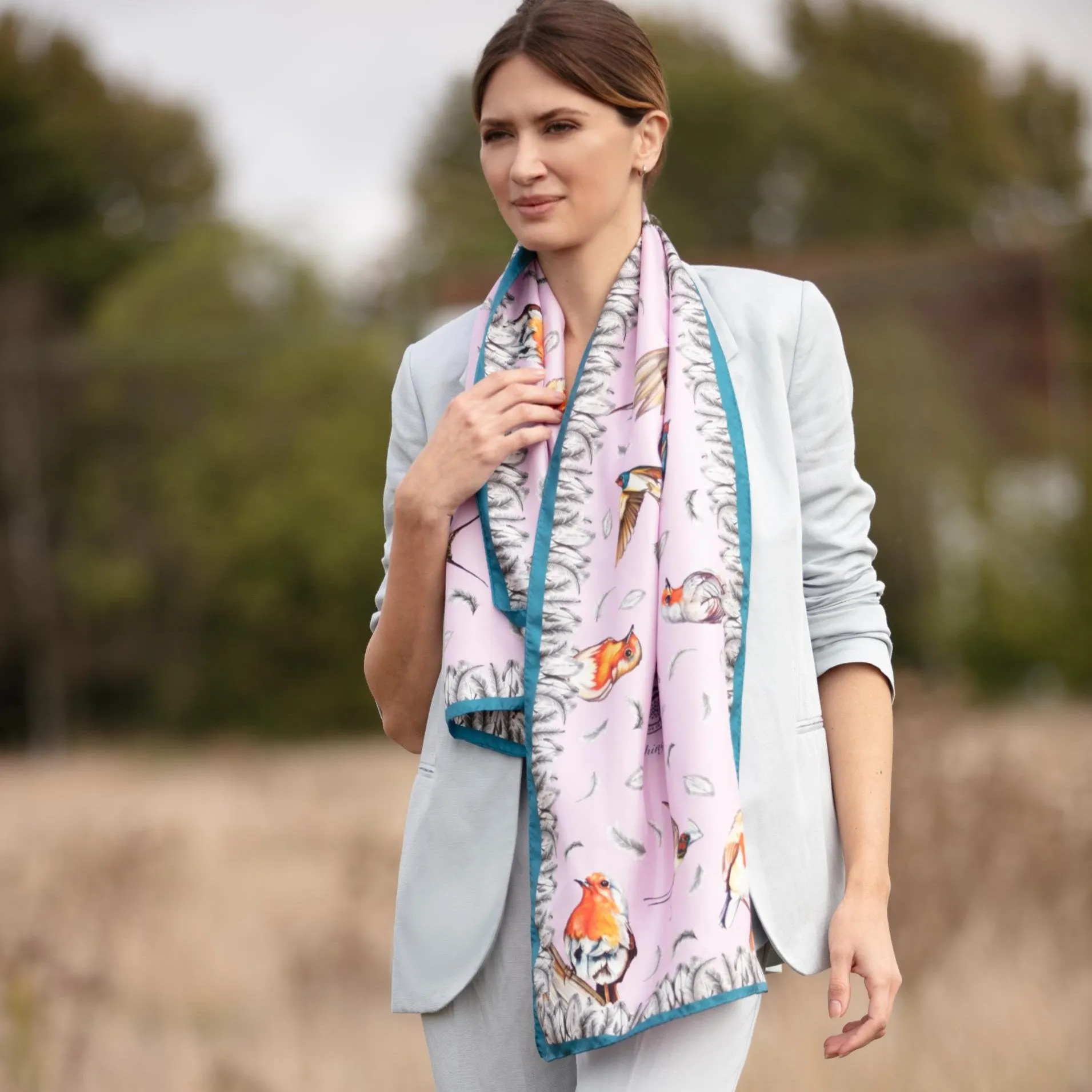 Watching Over Me Heather Classic Silk Scarf