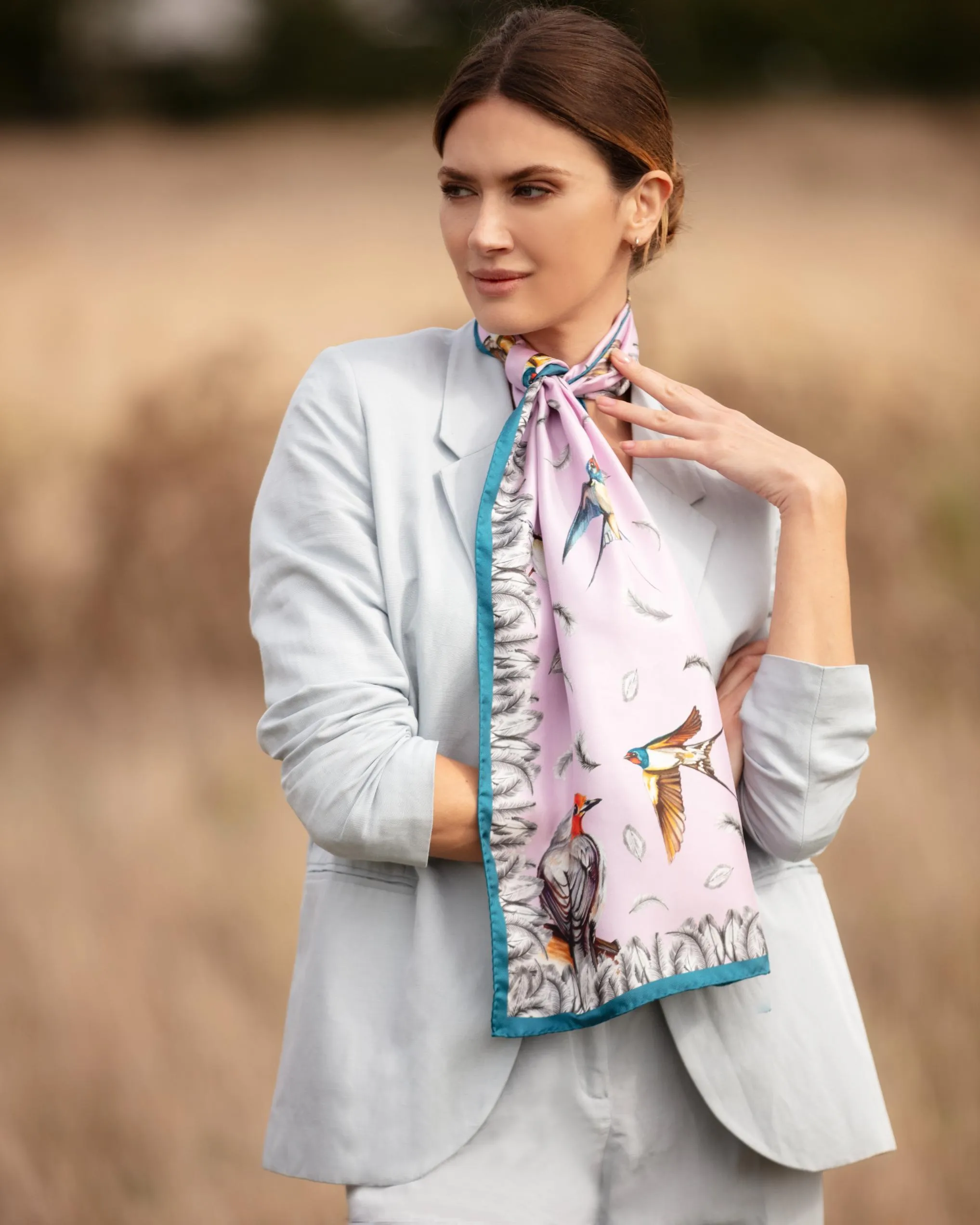 Watching Over Me Heather Classic Silk Scarf