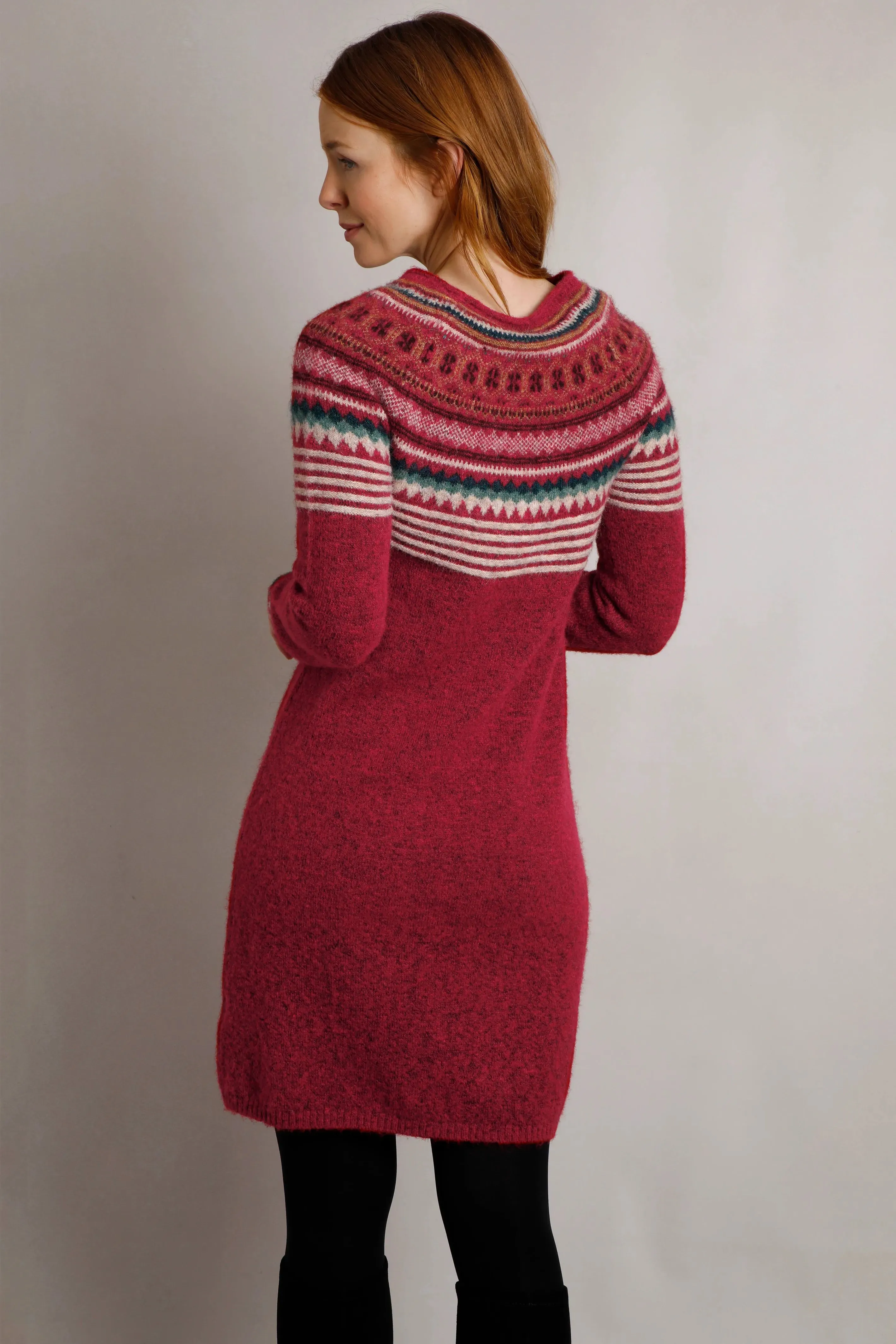 Weird Fish 18 Rhubarb Blakely Eco Fair Isle Knitted Dress