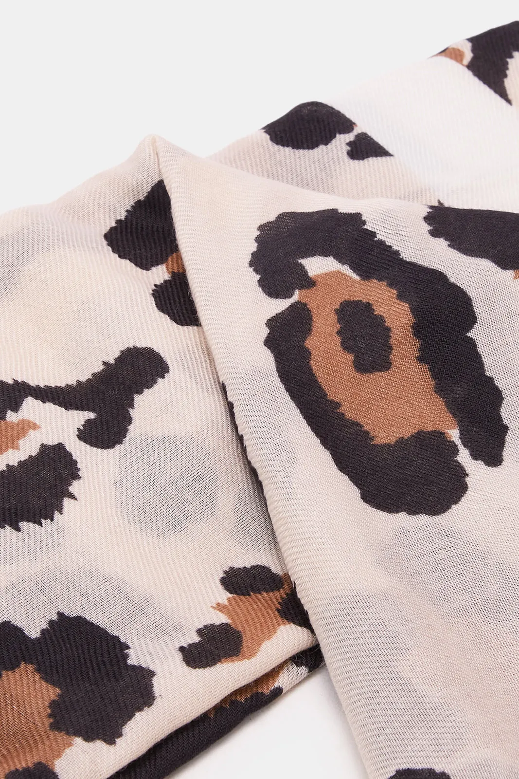 Women Beige Animal Printed Scarf