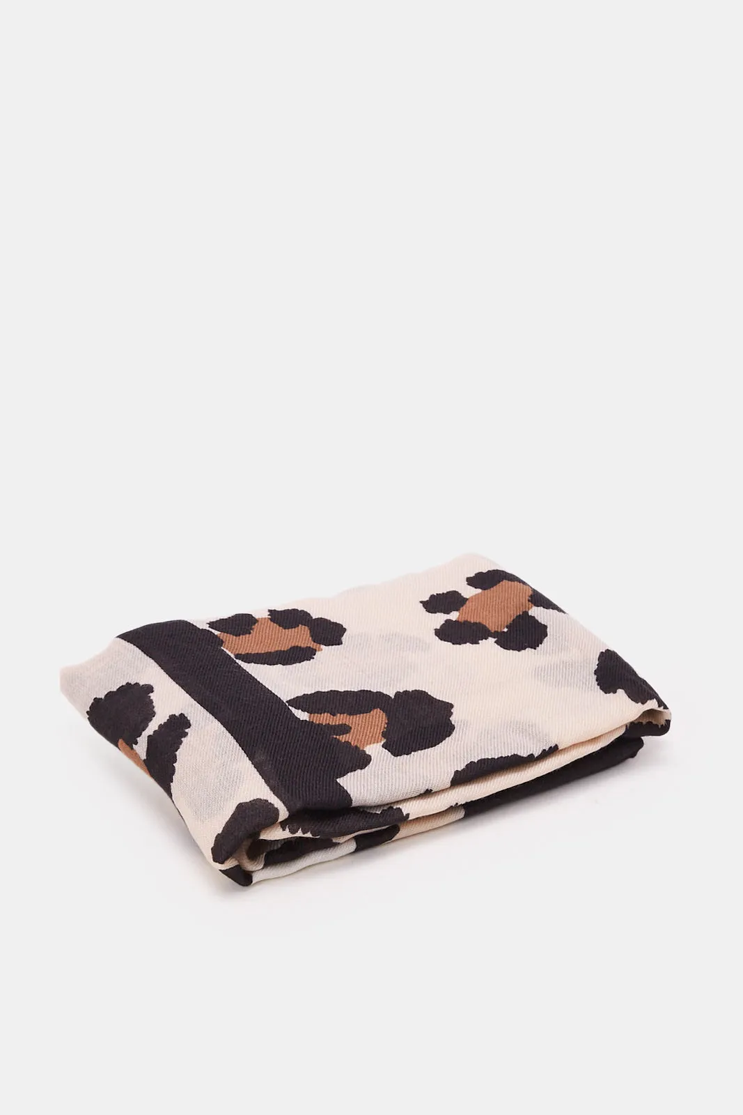 Women Beige Animal Printed Scarf