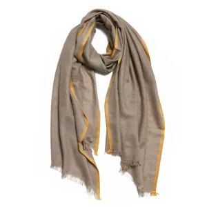 Yellow and Beige Cashmere Kund Dar Scarf