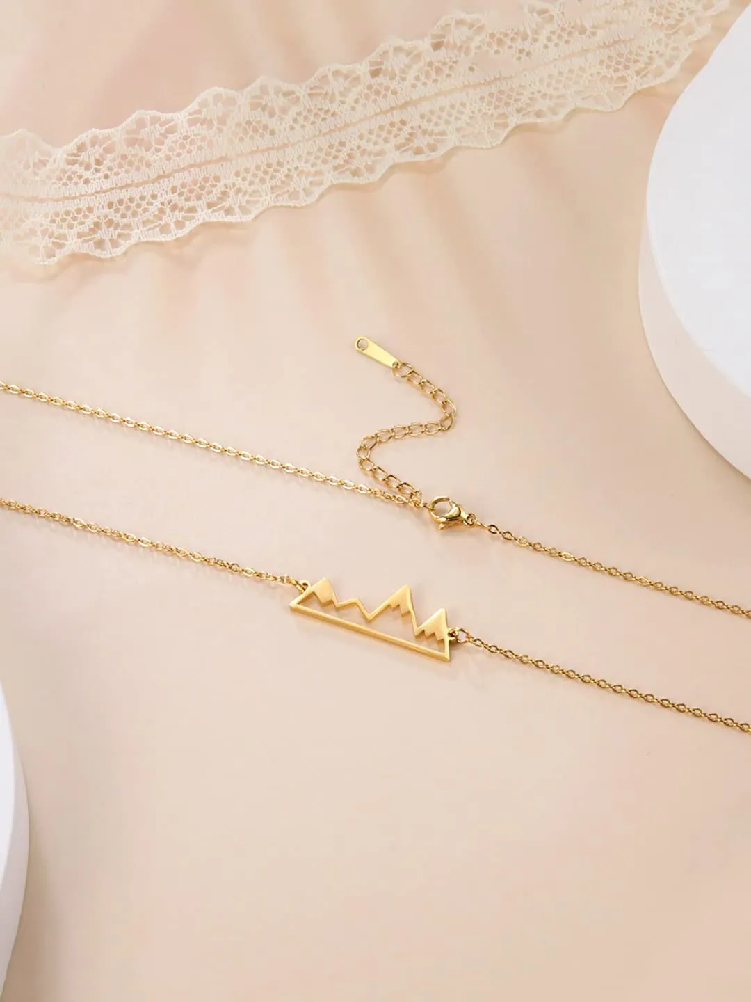 Yellow Chimes Necklace for Womens Goldplated Minimal Designed Necklace for Womens and Girls